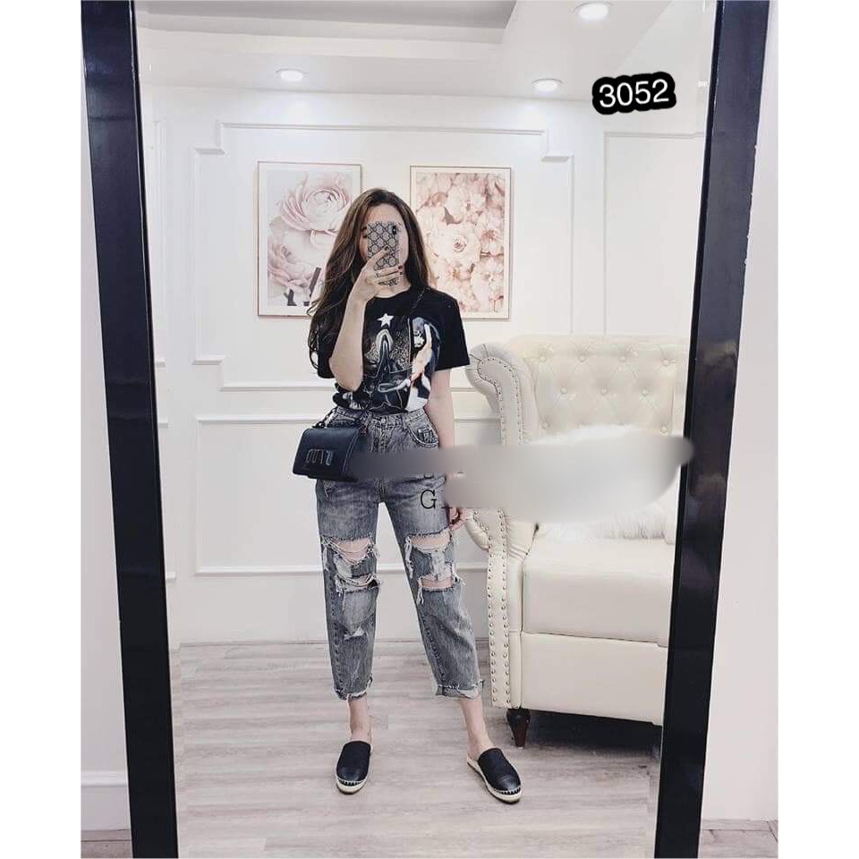 FS50K_QUẦN BAGGY JEANS NỮ OHS3052