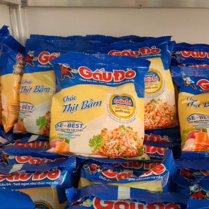 combo 5 gói cháo gấu đỏ thịt bằm
