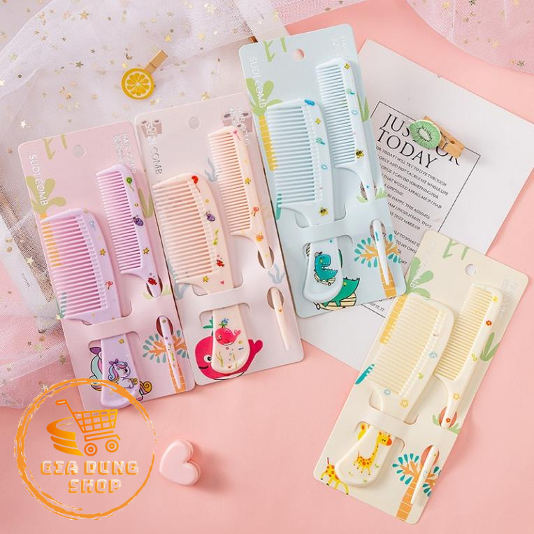 Set 2 Lược Chải Tóc Họa Tiết Dễ Thương