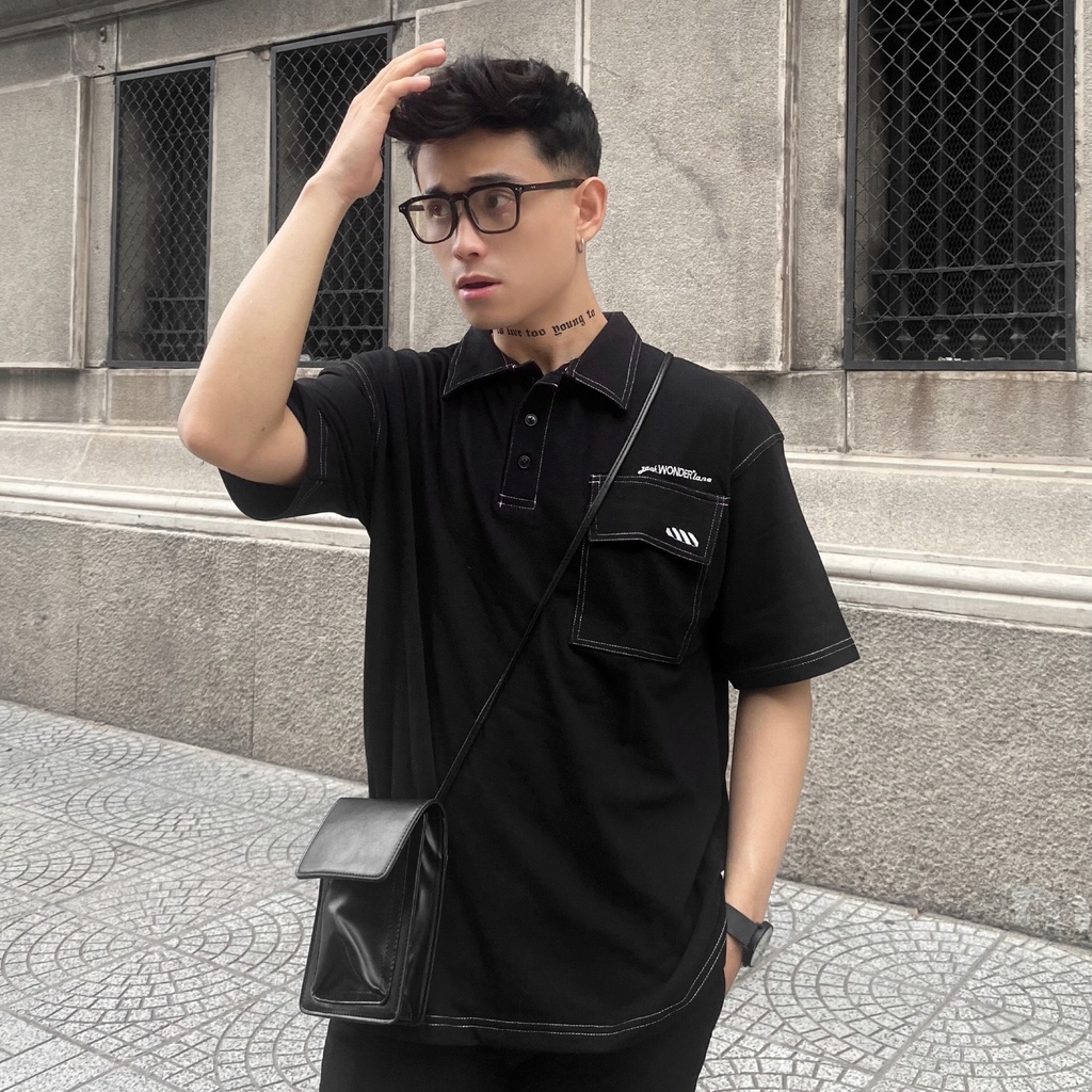 Áo Polo Oversize WONDER, Áo polo form rộng unisex, Local Brand JACK LANE
