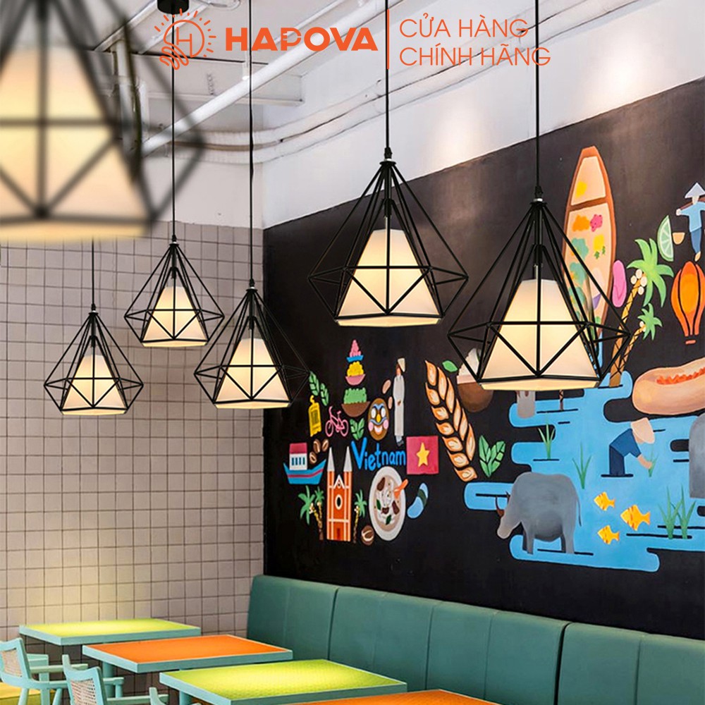 Bộ 3 Đen thả, đèn trang trí kim cương HAPOVA YOSINO 6527/380/3