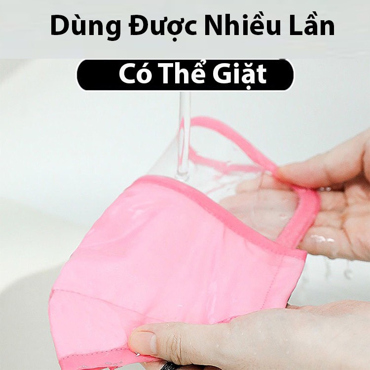 (Bán Buôn Sỉ) Khẩu trang vải có kính chắn bọt bắn có lớp than hoạt tính kháng khuẩn chống bụi mịn van thở thông thoáng