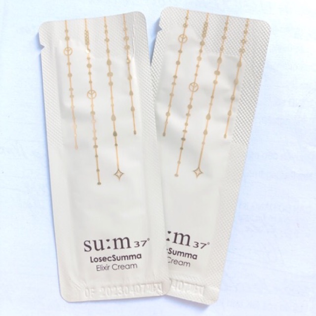 Gói sample kem dưỡng tái sinh Sum37 Losec Summa Elixir Cream cho da sáng mịn săn chắc.