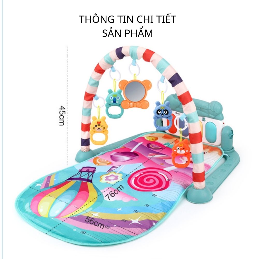 Thảm Đàn Piano Nằm Chơi Nhạc Hình Thú Ngộ Nghĩnh Cho Bé Babibu