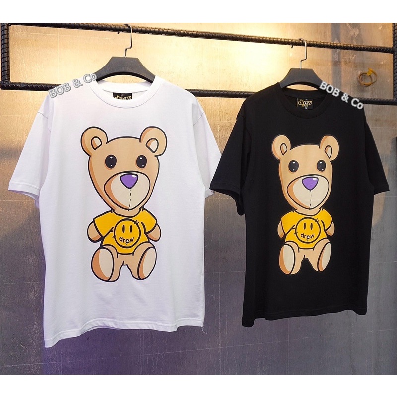 Áo thun tay lỡ DREW House Gấu Hogoto shop , Áo thun unisex nam nữ form rộng oversize chất liệu Cotton