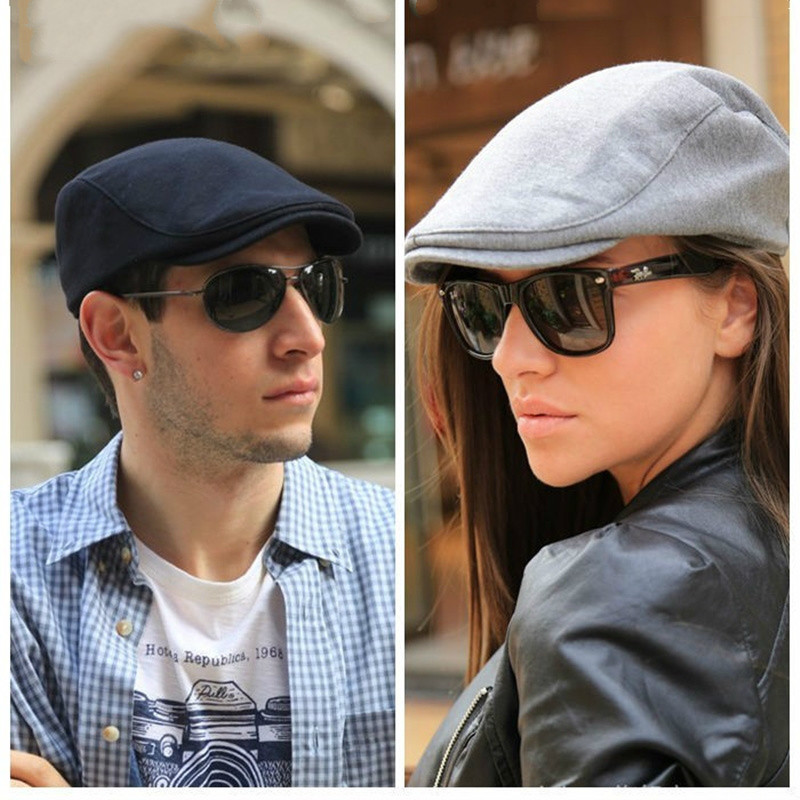 Mũ beret cotton phẳng phong cách cổ điển thời trang cho nam và nữ