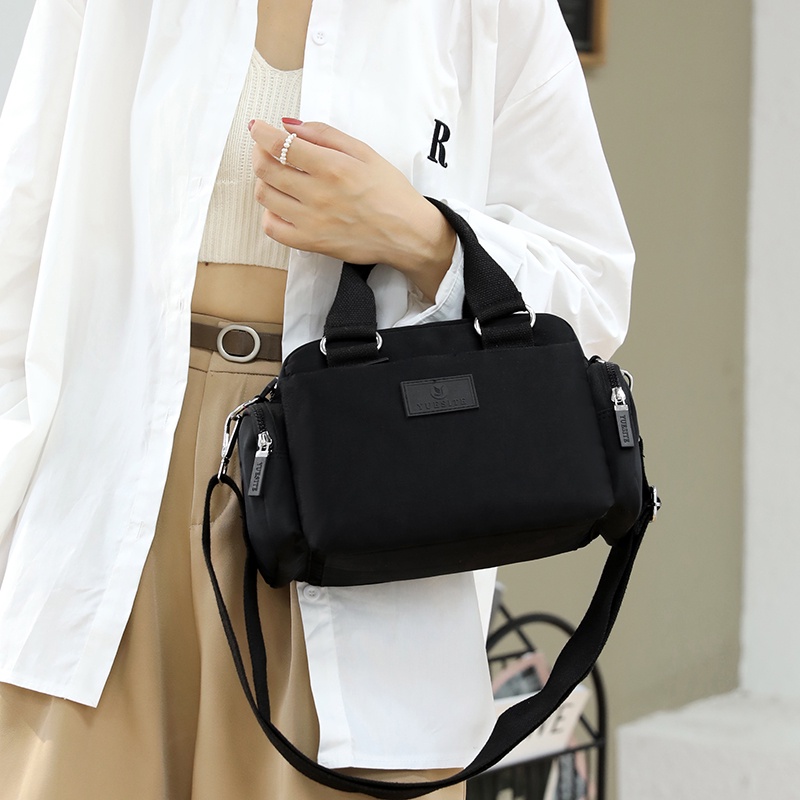 Túi Đeo Một Bên Vai Sức Chứa Lớn Bằng Vải Nylon Màu Trơn Phong Cách Mới Dành Cho Bạn Nữ