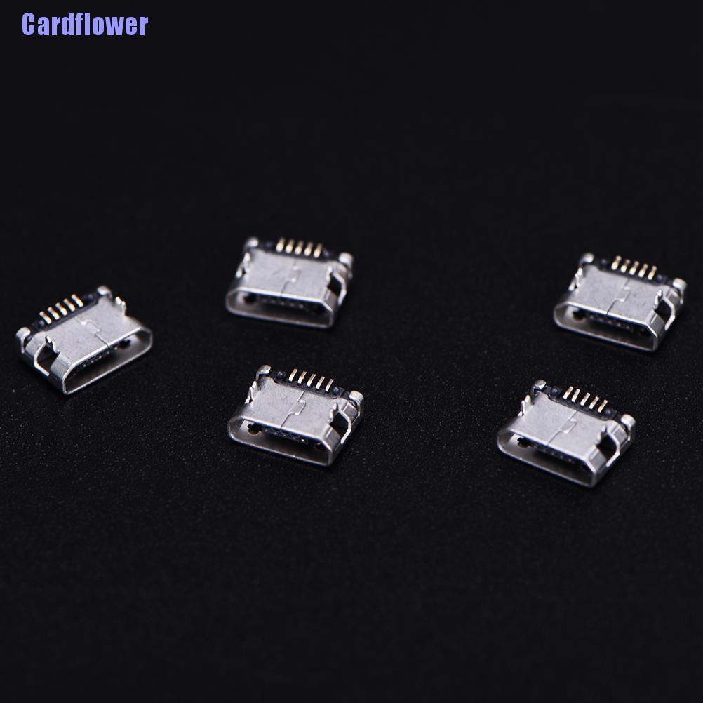 Cardflower  10pcs Micro USB 5pin B type Female Connector For Connector 5 pin Charging Socket Hot sale