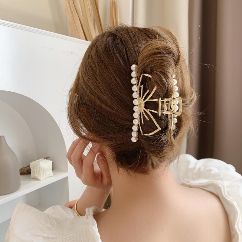 (Mã SPTL91) Kẹp tóc nơ chuỗi ngọc
