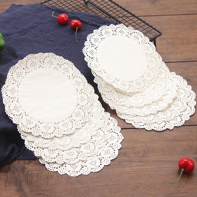 Bộ 100 Tấm Ren Trang Trí Bánh Kem Xinh Xắn