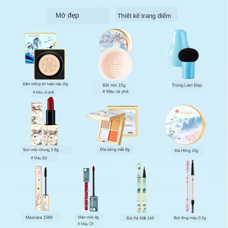 [SET MAKEUP] SET TRANG ĐIỂM 10 MÓN CỦA MILIZHIWU, NỘI ĐỊA TRUNG (KÈM TÚI GIẤY ĐỰNG) | BigBuy360 - bigbuy360.vn
