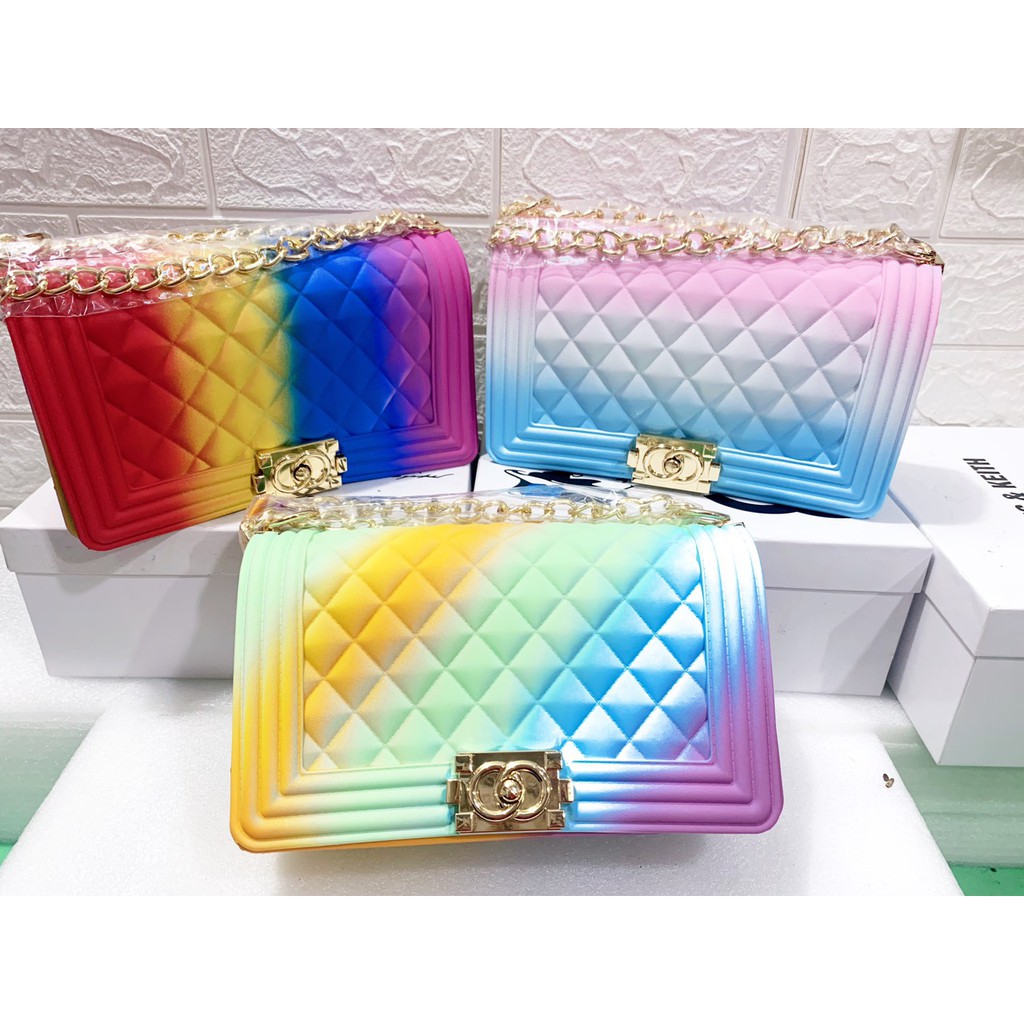 Túi xách BOY cầu vồng, BOY 7 màu size 25