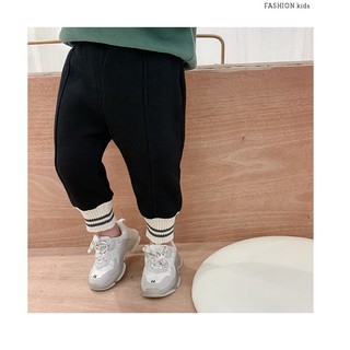 Quần nỉ lót bông bo gấu dáng jogger cho bé trai/ bé gái