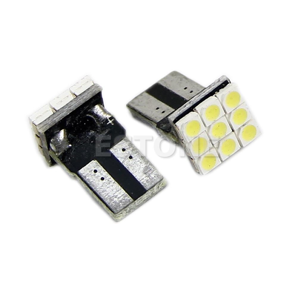 Set 2 Bóng Đèn Pha LED T10 194 168 W5W 9 LED SMD 3528 Chuyên Dụng Cho Xe Hơi
