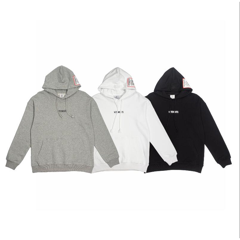 Áo Hoodie Dài Tay In Logo Vetements Thời Trang