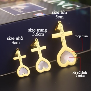 Mặt dây chuyền Thiên Tâm cẩm xà cừ Ánh Hào quang 7 màu - Đem lại bình an may mắn cho người đeo