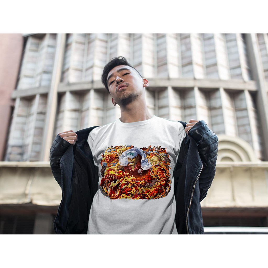 Áo thun Nam in hình One Piece Đô đốc hải quân chó đỏ Sakazuki - Cotton Thun Phong Cách Cá Tính - Cực Chất Và Đẹp