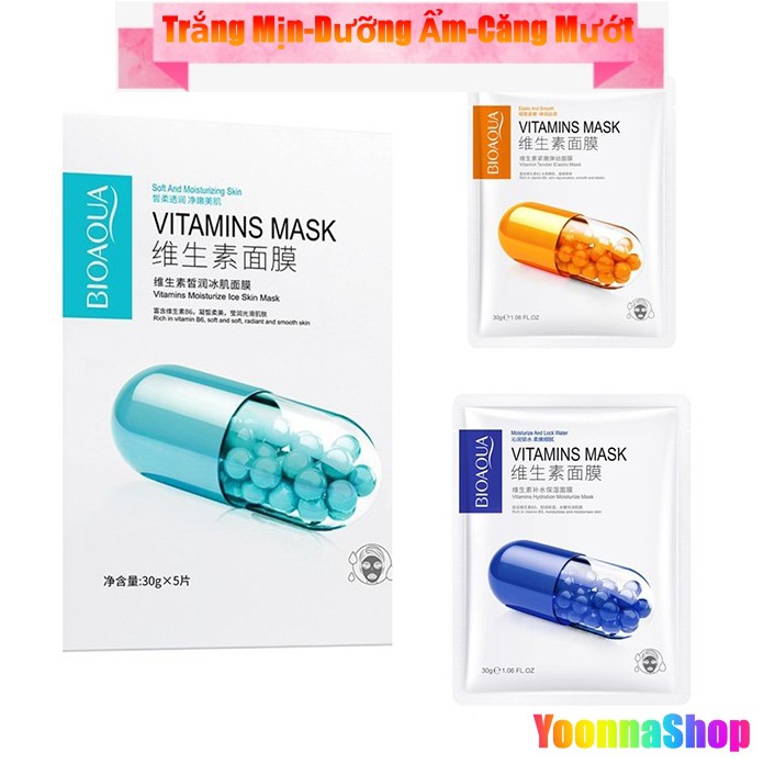 Mặt Nạ Viên Bioaqua Vitamins Mask  - Trắng Mịn, Dưỡng Ẩm, Căng Mướt Và Se Khít Lỗ Chân Lông | BigBuy360 - bigbuy360.vn