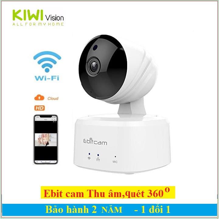 Camera Ebitcam IP E2 wifi,720p,quay 360 độ,thu âm đàm thoại hai chiều,sám sát,an ninh,gia đình - ebitcam E2