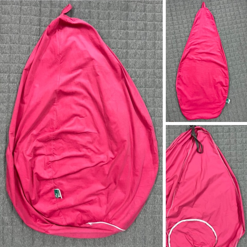 Vỏ Ghế Lười Hạt Xốp 3ii Home Hình Trái Lê Màu Hồng Size XL120x130cm L100x120cm M80x100cm Chất Liệu Vải Nhung Gân Cao Cấp