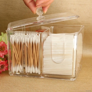Hộp Đựng Tăm Bông Và Bông Tẩy Trang Chất Liệu Acrylic Để Bàn Sắp Xếp Tiện Dụng