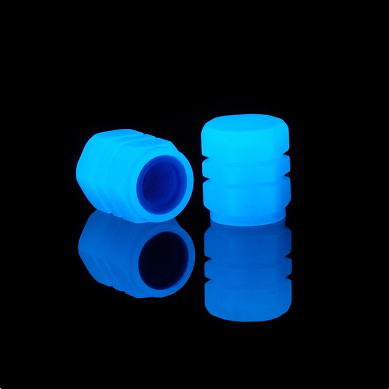 Nắp Van Bánh Xe Hơi Mini Bằng Nhựa ABS Phát Sáng Màu Xanh Dương