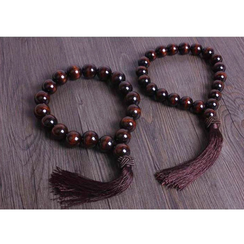 Chuỗi Hạt Phật Bằng Gỗ Mala Mạ Điện Gắn Gương Chiếu Hậu Trang Trí