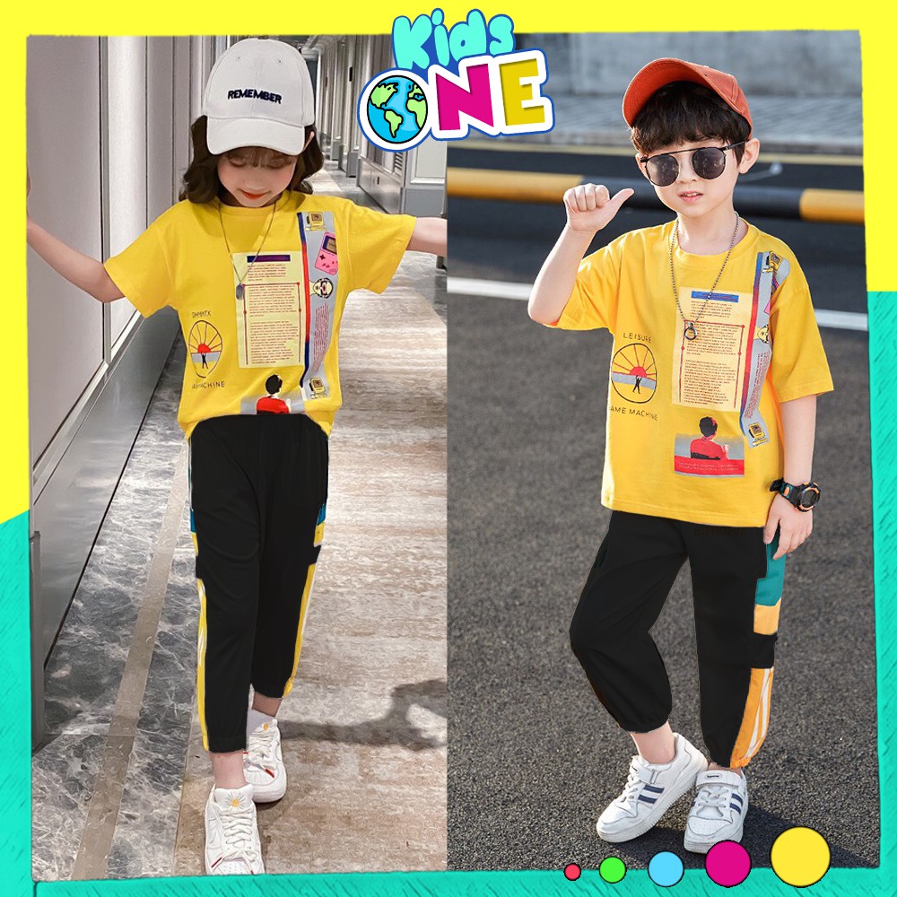 Bộ Thể Thao Cotton Cho Bé Trai Và Bé Gái Size Đại 18-45kg KidsOne DC01