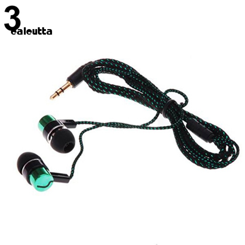 【Ready stock】3.5mm In-Ear Earbud Wired Stereo Braid Cord Earphone Headset for iPhone Samsung