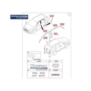 Logo chữ 1.6T dành cho xe Hyundai Tucson - Mã số: 86319D3500