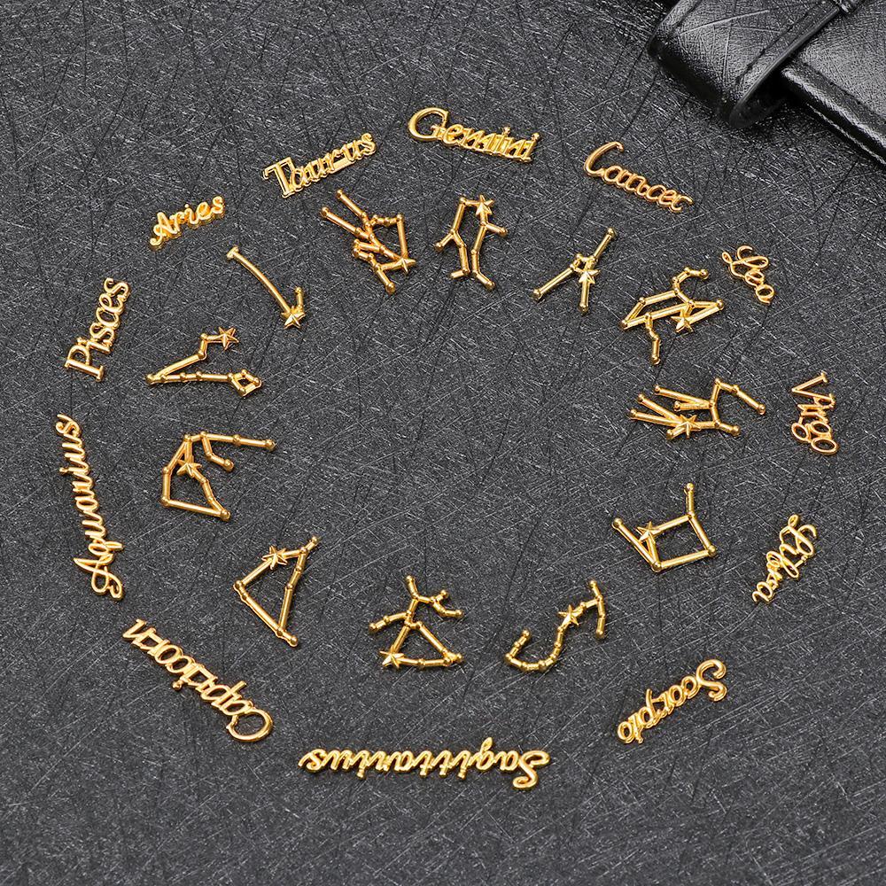 Luol Phụ Kiện Vòng Cổ Resin Kim Loại Làm Vòng Tay Dây Chuyền 12 Chòm Sao Bezel