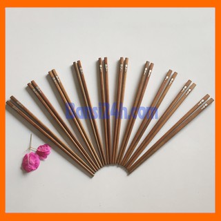 Bộ 10 đôi đũa gỗ cẩm cao cấp có gắn hoa tulip inox
