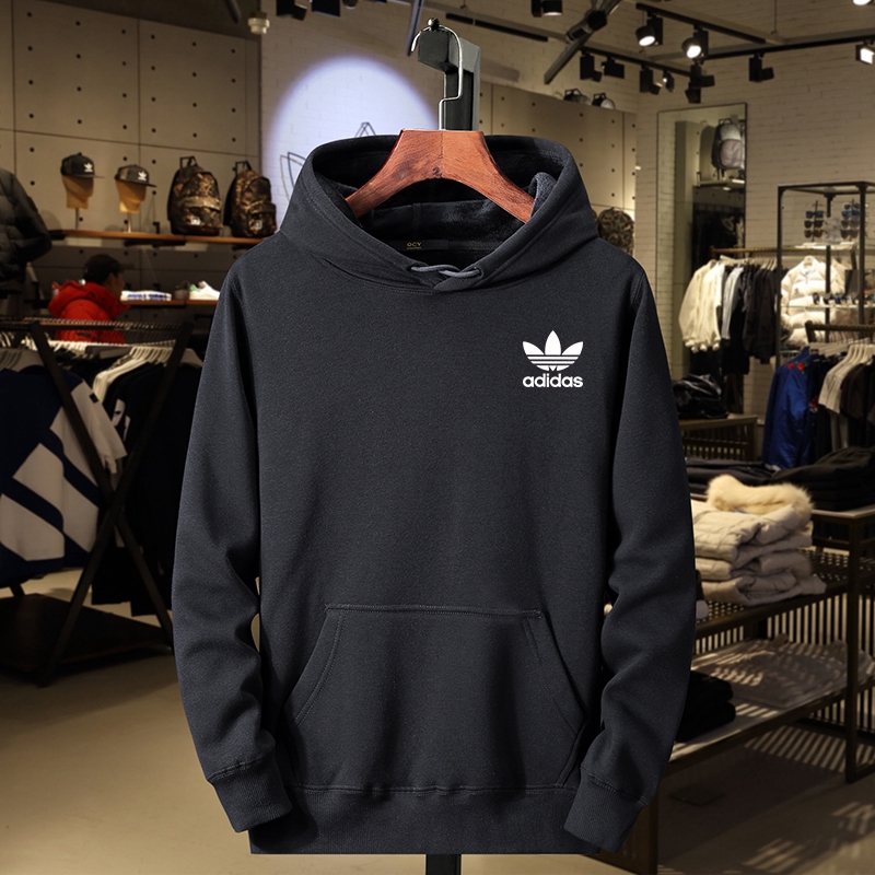 Adidas Spring Autumn Men Hooded Casual loose cotton youth  Printed Letters Long-sleeve Hooded Sweatshirt Korean version