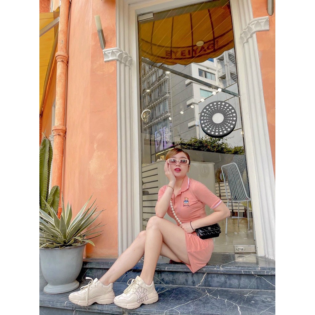 đầm borip fom ngắn cổ trụ ngắn tay