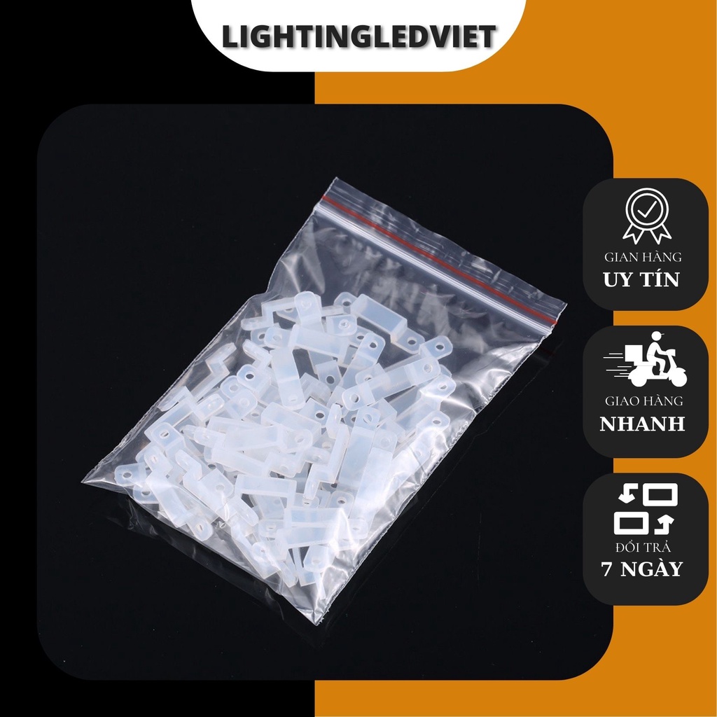 Nẹp cố định LED dây đôi,set túi 50 cái