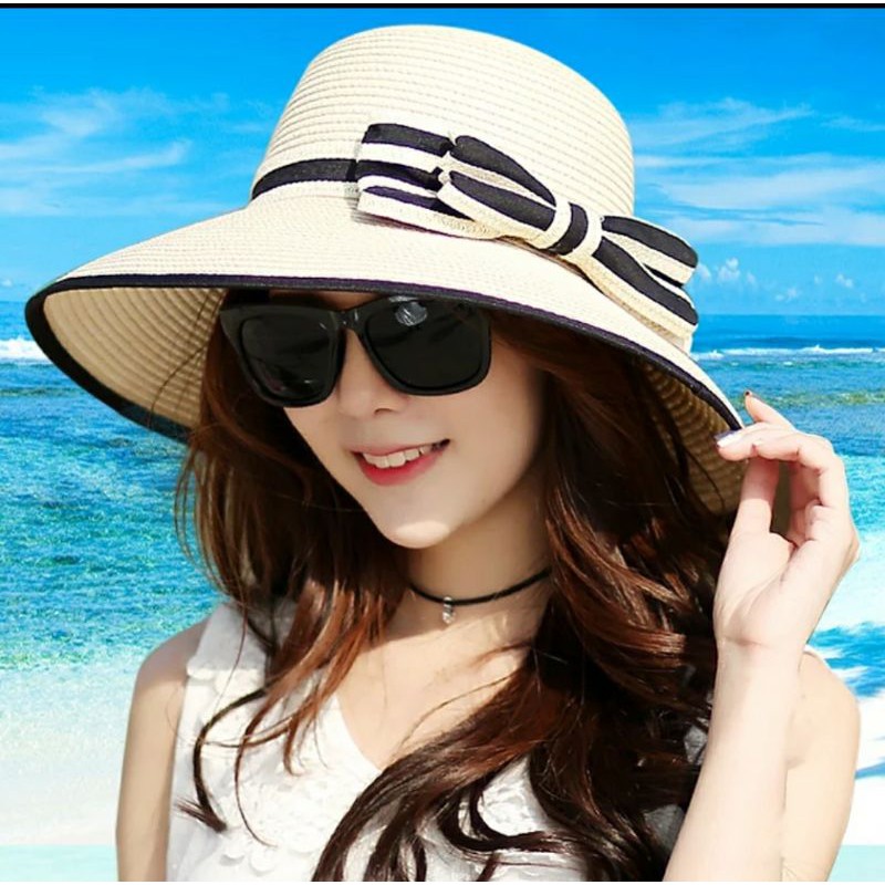 Nón đi biển đẹp rộng vành cói
