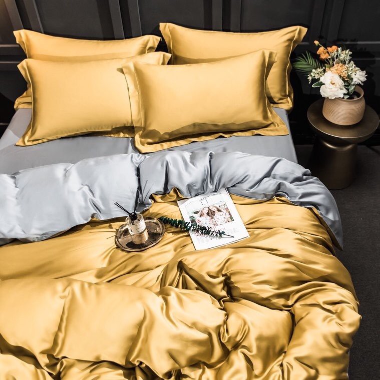 Bộ Chăn Ga Gối Lụa Tencel 100S Cao Cấp Chăn Drap Nhập Khẩu Siêu Sang Xịn Min Mát Sét Chuẩn 04 Món