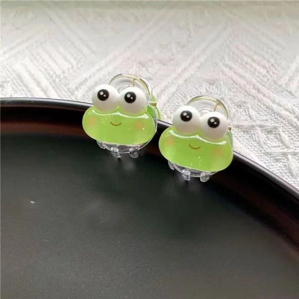 Kẹp Tóc Mini Hình Mèo Trong Suốt Lấp Lánh Kiểu Dáng Đơn Giản Dễ Thương