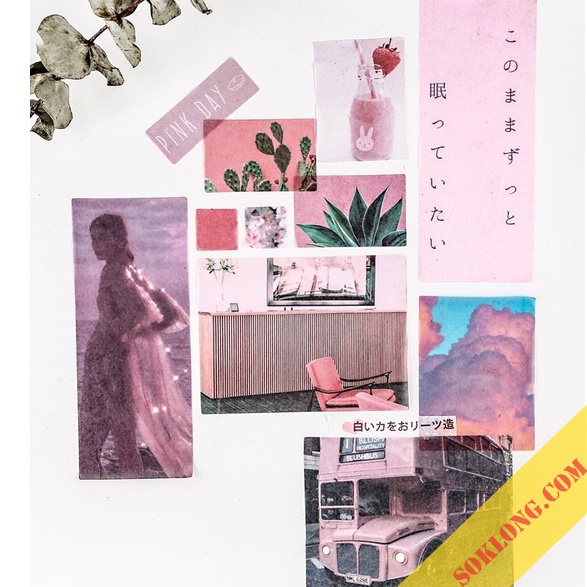 Bộ 70 Sticker ảnh dán Postcard retro STI02 nhiều màu trang trí sổ Bullet journal, album