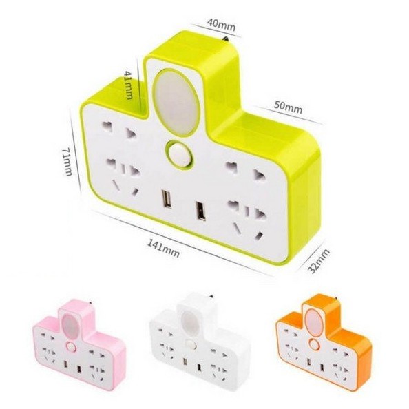 Bộ Ổ Điện 2 Cổng USB Có Đèn Ngủ Siêu Tiện Lợi