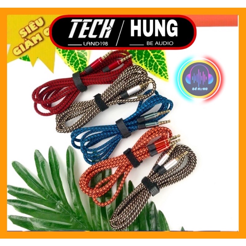 DÂY KẾT NỐI VIDEO / AUDIO / LẤY NHẠC CHUẨN KẾT NỐI JACK 3.5, DÂY DÀI 1M NHIỀU MÀU SẮC VÀ ĐƯỢC BỌC DÙ CHỐNG ĐỨT