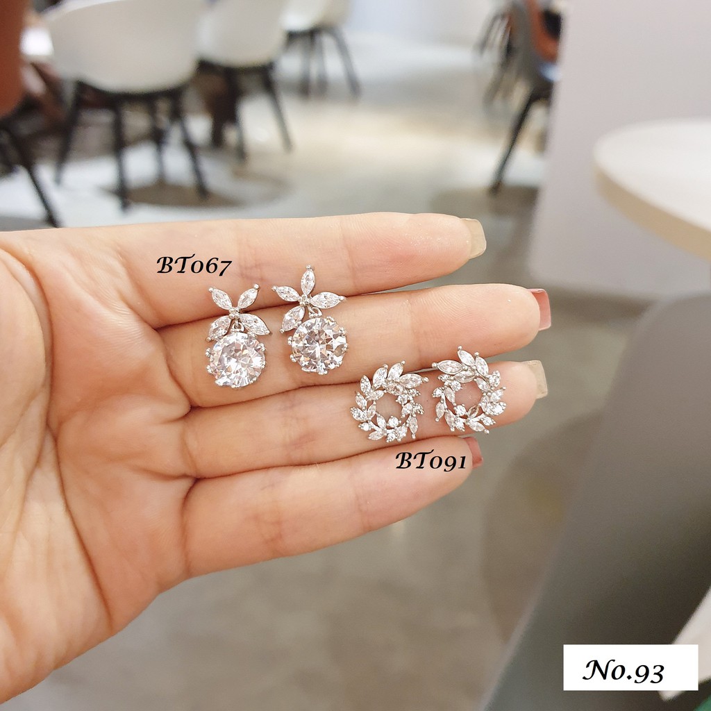 Bông Tai Nữ Bạc 925 sang trọng trẻ trung hoa tai bạc đẹp trang sức cao cấp No.93 Jewelry