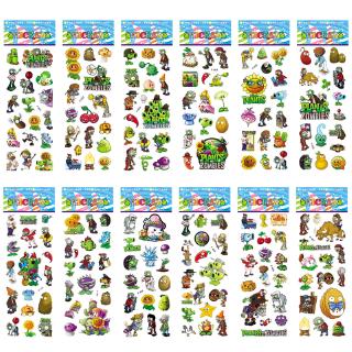 10 Tấm hình dán họa tiết hoạt hình Plants vs Zombies 3D dùng trang trí sổ tay/ nhật ký cho trẻ em 
