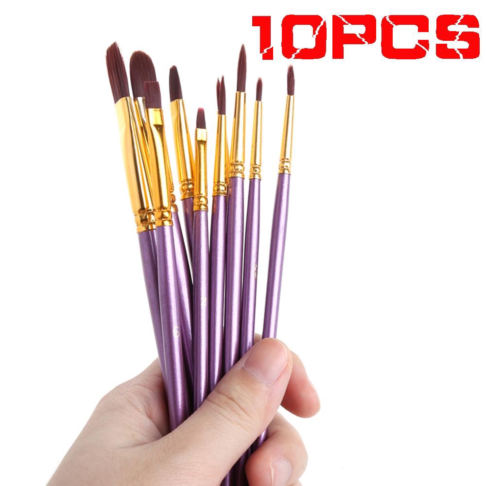 Set 10 Cọ Vẽ Màu Nước Chuyên Nghiệp