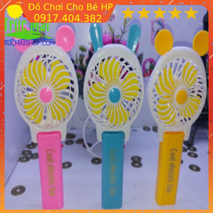 [SIÊU SALE] Quạt Cầm Tay Mini 4 Cánh Pin gấp được để bàn ✅  Đồ Chơi Trẻ Em HP