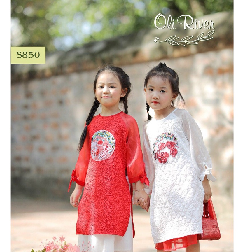 (THANH LÝ LỖ) Áo dài bé gái Tết hàng cao cấp OLI RIVER