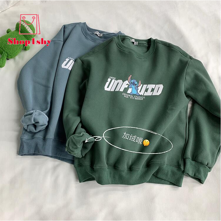 Áo nỉ chui đầu tay dài in họa tiết Stitch phong cách thể thao thời trang | BigBuy360 - bigbuy360.vn