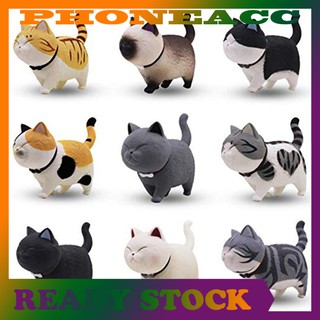 Set 9 mô hình mèo đồ chơi dễ thương để trang trí bàn làm việc