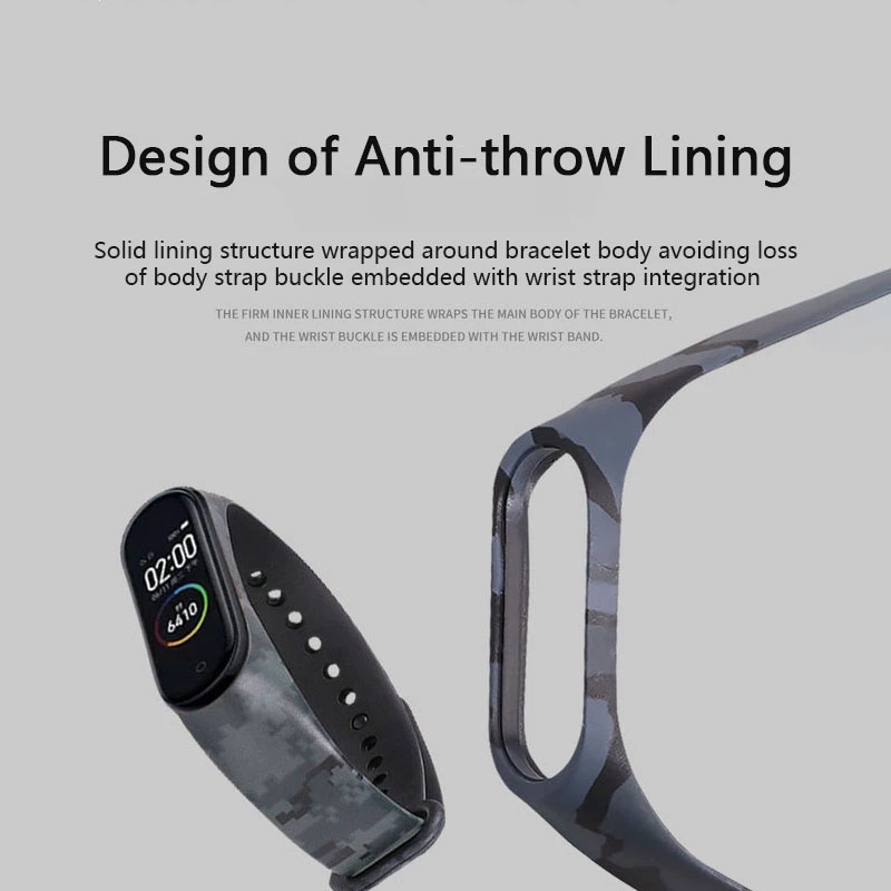 Dây Đeo Cổ Tay Thay Thế Bằng Silicon Mềm Họa Tiết Rằn Ri Cho Xiaomi Mi Band 5