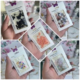 Set charm nơ trang trí đính móng, Charm nơ gắn móng nail